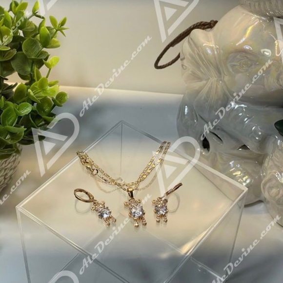 Crystal Bear Heart Set (gold plated) - Picture 2 of 4